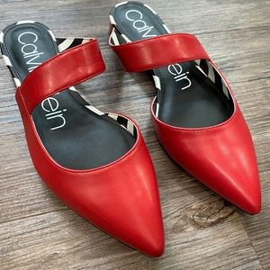 Calvin Klein leather mules. Never Worn